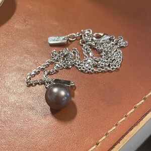 Simply Vera Vera Wang Silver Necklace with Gray Pearl